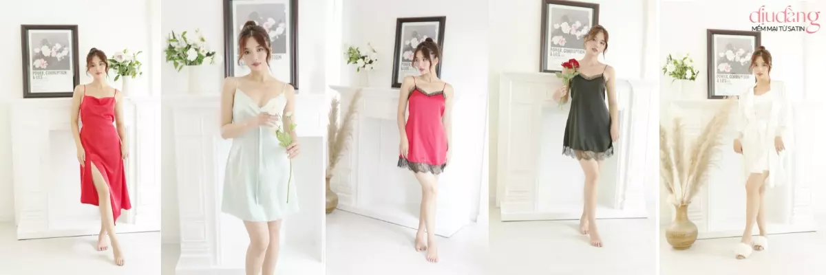 BST Váy ngủ hai dây trẻ trung quyến rũ của Dịu Dàng