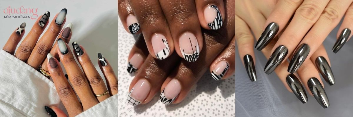Cập nhật những mẫu nail đẹp đen trắng dẫn đầu xu hướng hè 2025
