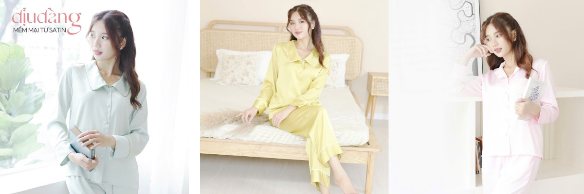 Đồ ngủ pijama nữ dài lụa satin: Đỉnh cao của sự sang trọng
