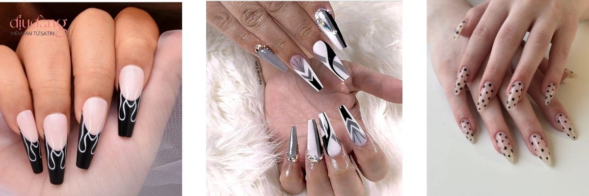 Khám phá các mẫu nail đẹp đen trắng đơn giản mà cực kỳ thanh lịch