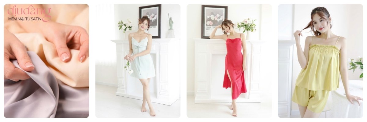 Sức hút của quần áo bộ nữ đẹp bằng vải lụa Satin