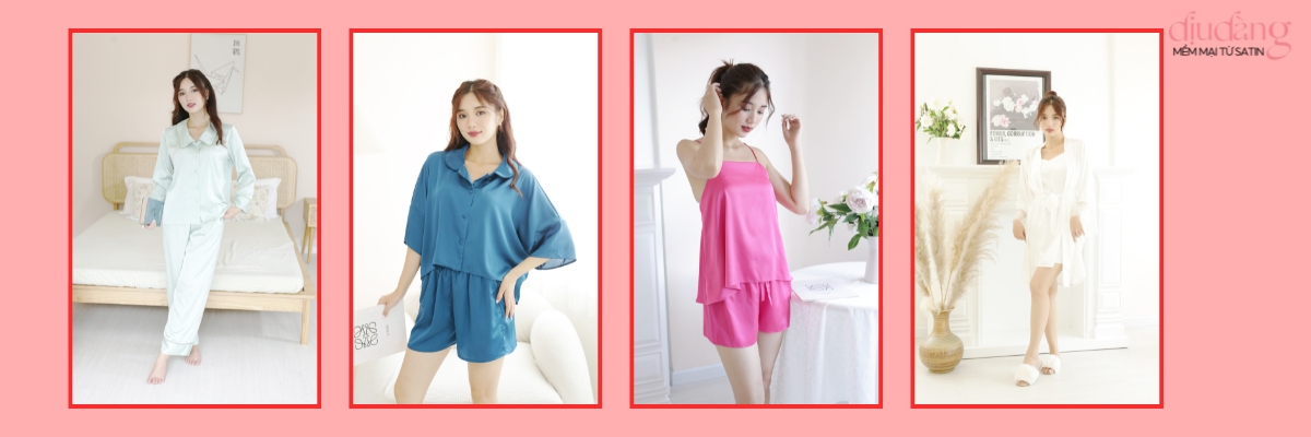 Khám phá các kiểu đồ bộ mặc nhà mùa hè vải lụa satin 2025