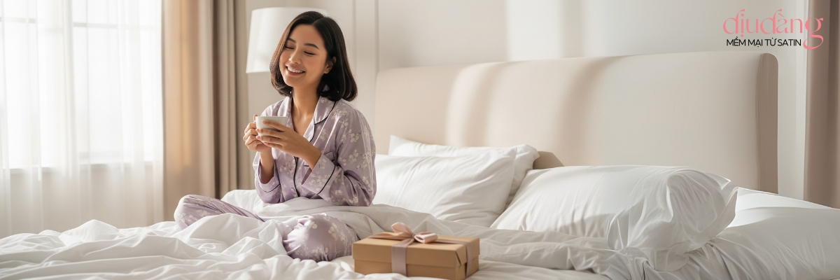 Đầu tư một bộ đồ ngủ từ vải lụa là quà tặng cho chính nàng
