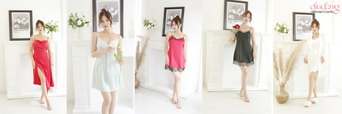 BST Váy ngủ hai dây trẻ trung quyến rũ của Dịu Dàng