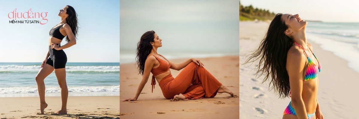 Tạo dáng chụp ảnh đi biển cho nữ với bikini “hack” dáng thần sầu