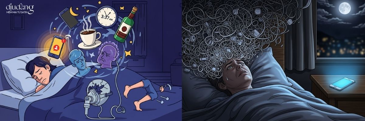 10+ nguyên nhân gây ra tình trạng ngủ chập chờn, thức giấc giữa đêm