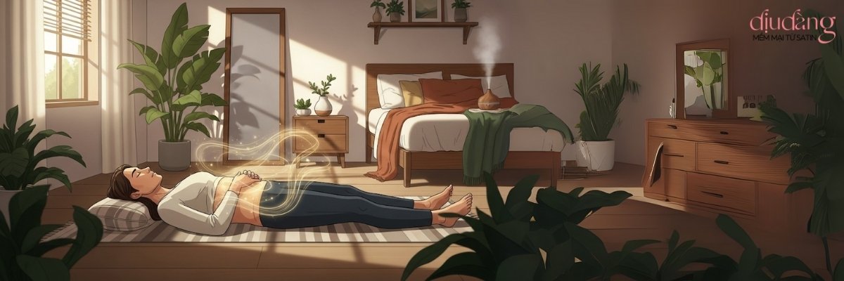 Thiền Nằm Trước Khi Ngủ Hóa Giải Căng Thẳng, Đốt Mỡ Thụ Động