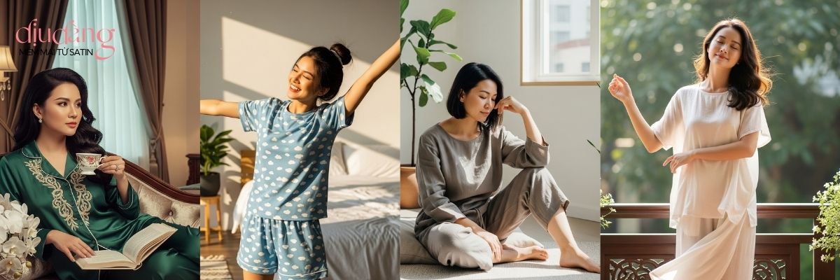 Khám phá các mẫu bộ mặc nhà đẹp theo chất liệu vải